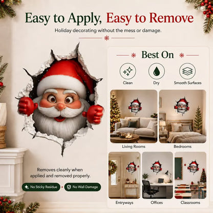 🔥Last Day 50% OFF-Creative 3D Christmas Santa Wall Sticker