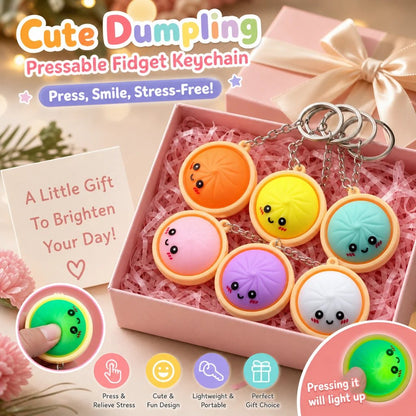 🔥 LAST DAY 49% OFF🔥 Cute Dumpling Pressable Fidget Keychain - touch sensing light