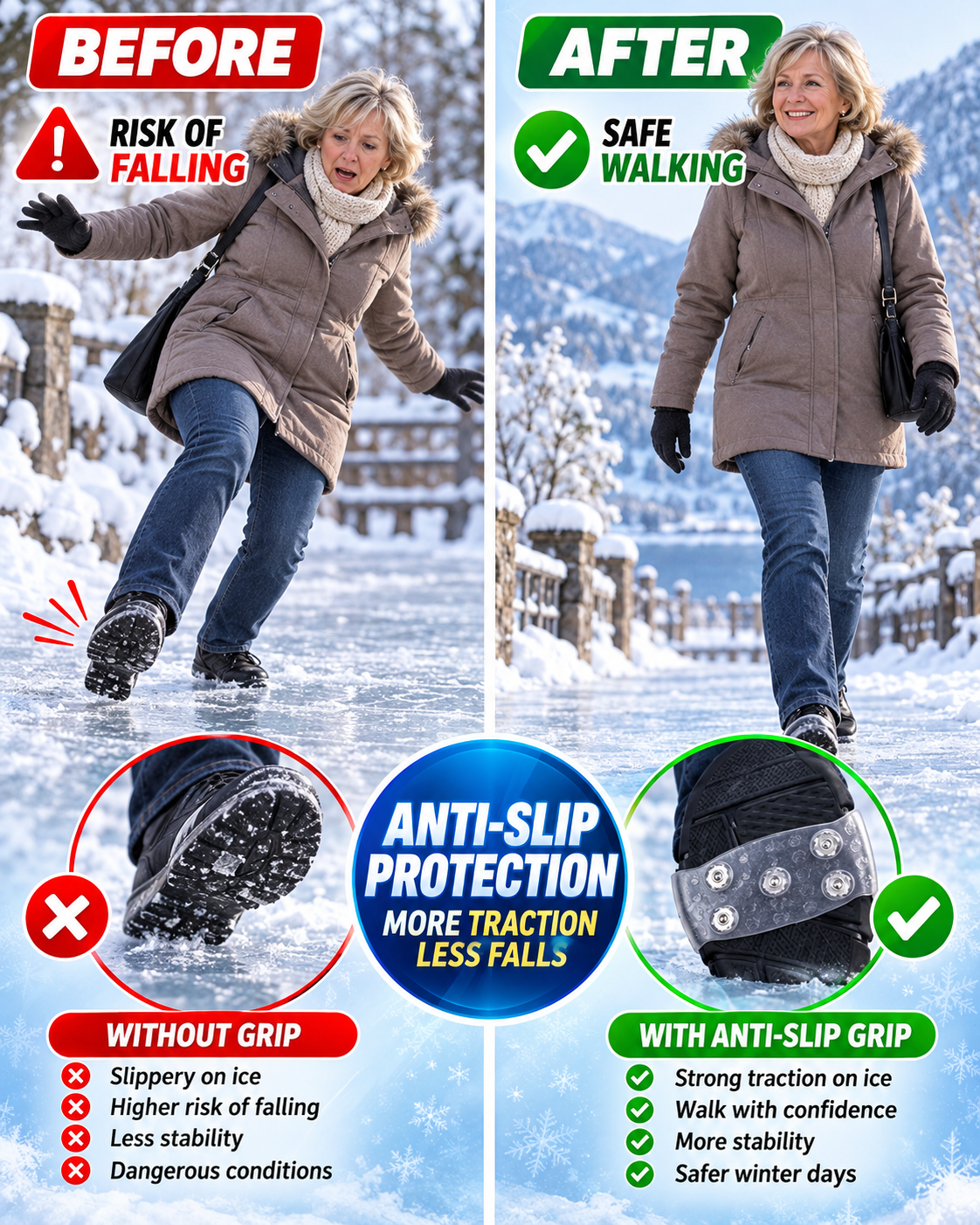 🎁2026 Limited Time Sale 50% Off🔥Universal 5-Tooth Ice Cleats for Shoes & Boots